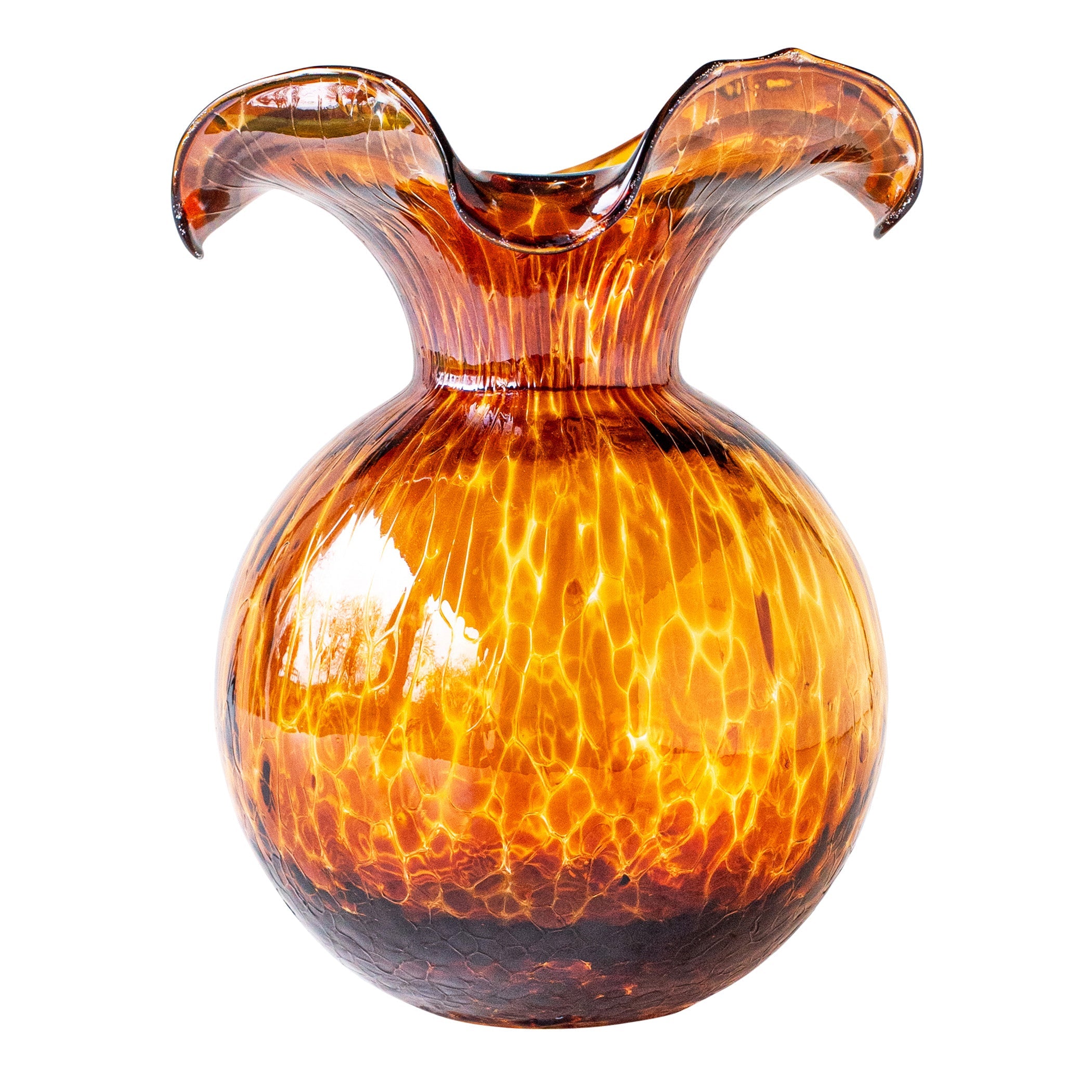Hibiscus Glass Medium Fluted Vase