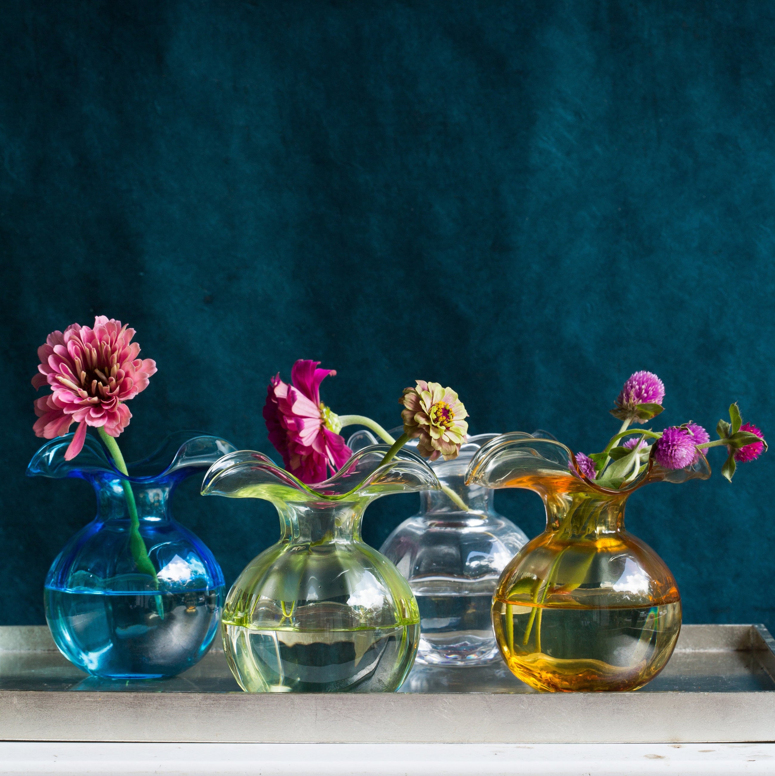 Hibiscus Glass Bud Vase
