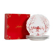 Country Estate Winter Frolic Party Plate, Assorted Set of 4
