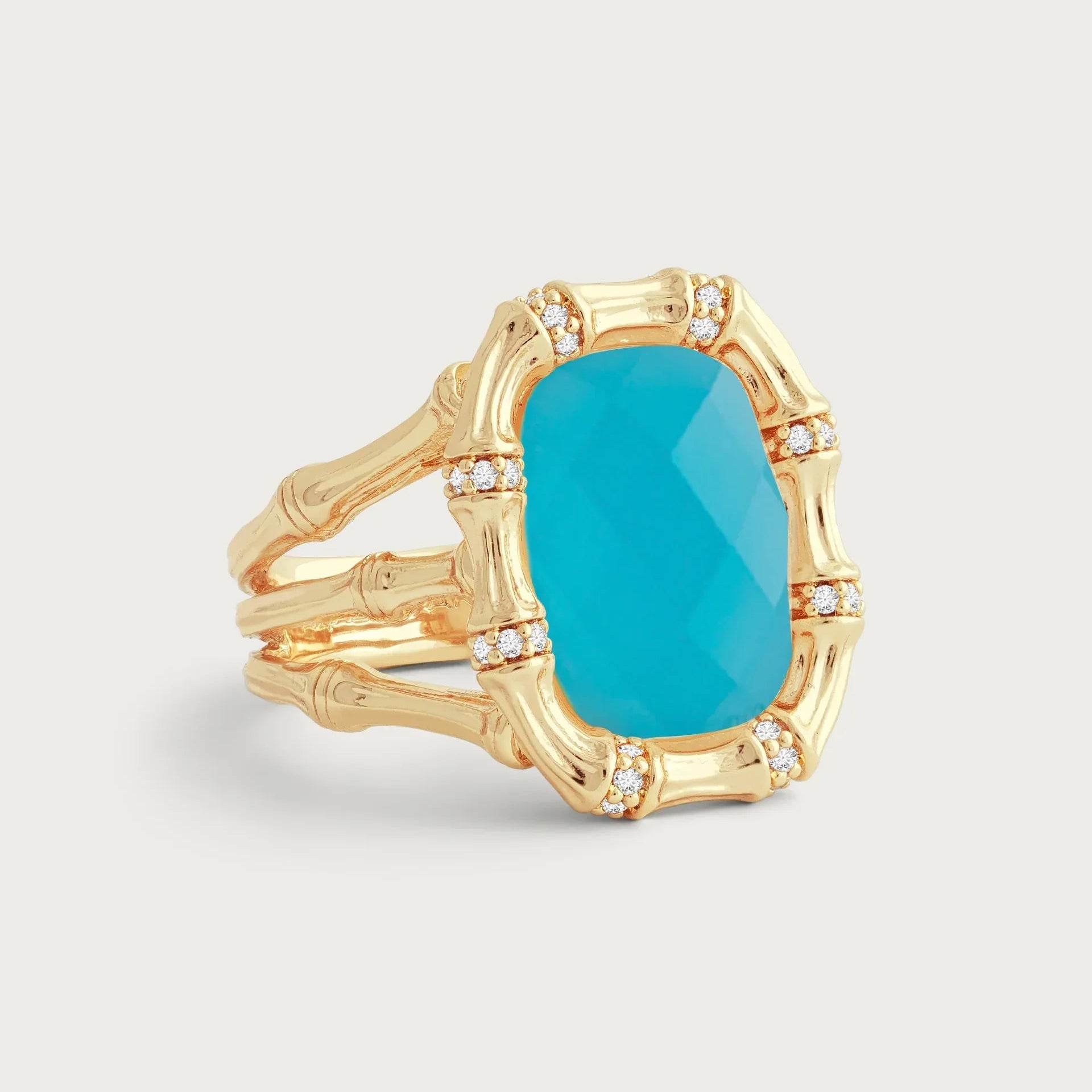Bamboo With Stone Ring - Gemstones