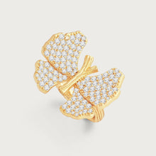 Butterfly White Pavé Ring