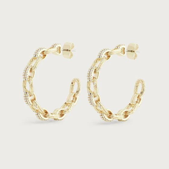 Enchanted Forest Chain Hoop Earrings