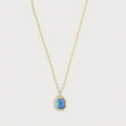 Bamboo With Stone Pendant Necklace - Gemstones