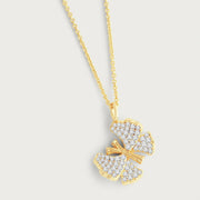 Butterfly White Pavé Small Necklace