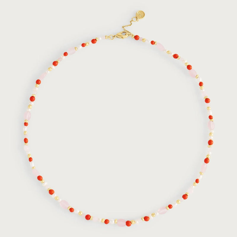 Milos Beaded Necklace, Warm