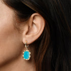 Bamboo With Stone Drop Earrings - Gemstones