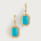 Bamboo With Stone Drop Earrings - Gemstones