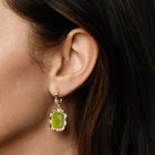 Bamboo With Stone Drop Earrings - Gemstones