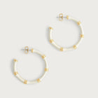 Bamboo Enameled Hoop Earrings