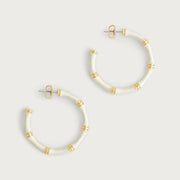 Bamboo Enameled Hoop Earrings