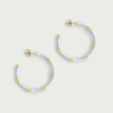 Bamboo Enameled Hoop Earrings