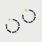 Bamboo Enameled Hoop Earrings