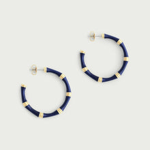 Bamboo Enameled Hoop Earrings