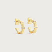 Bamboo Huggie Hoop Earrings