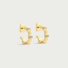 Bamboo Huggie Hoop Earrings