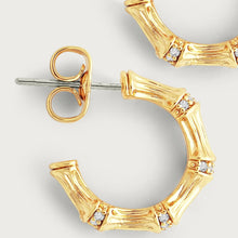 Bamboo Huggie Hoop Earrings