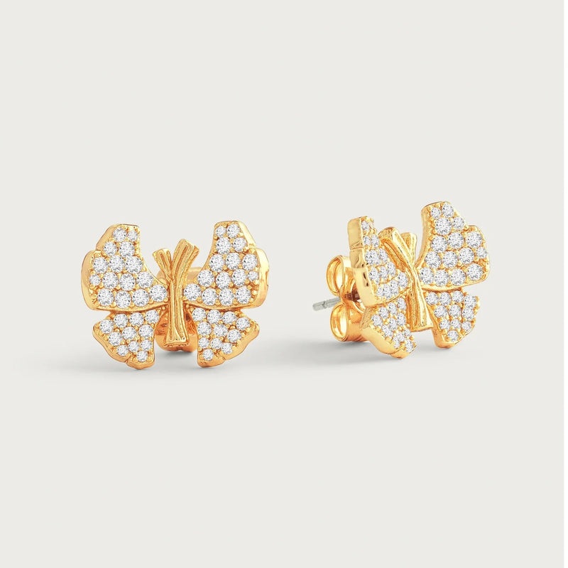 Butterfly White Pavé Stud Earrings
