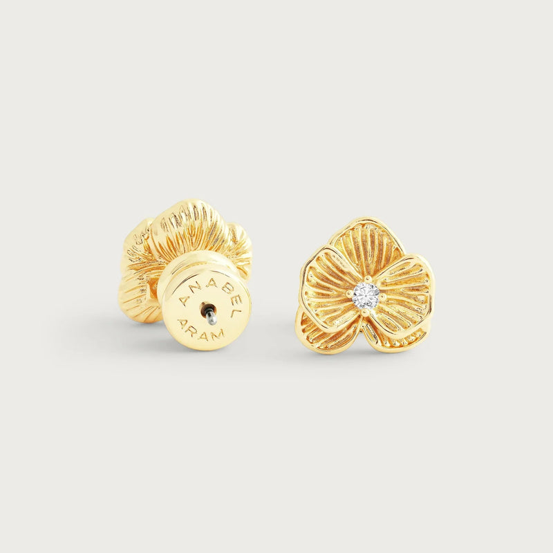 Orchid Gold Stud Earrings