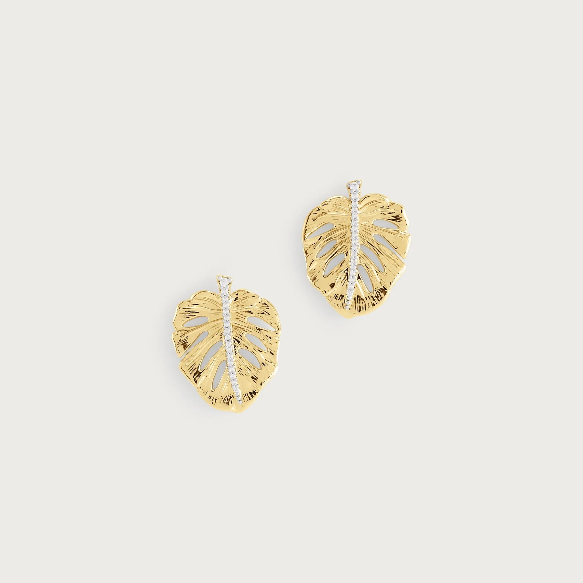 Monstera Palm Earrings, Small