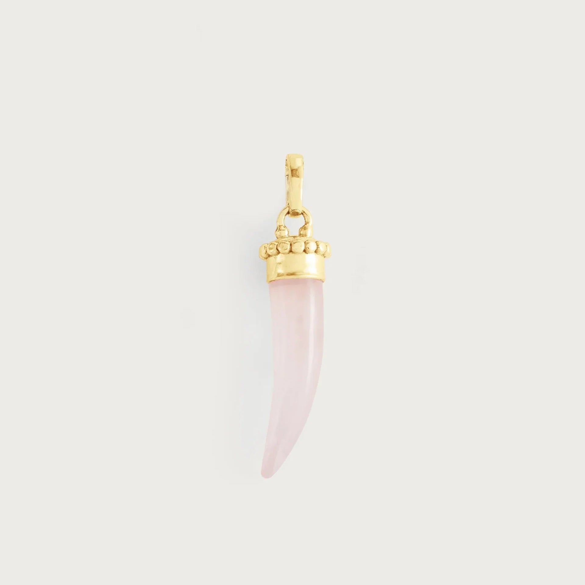 Milos Stone Horn Charm, Rose Quartz