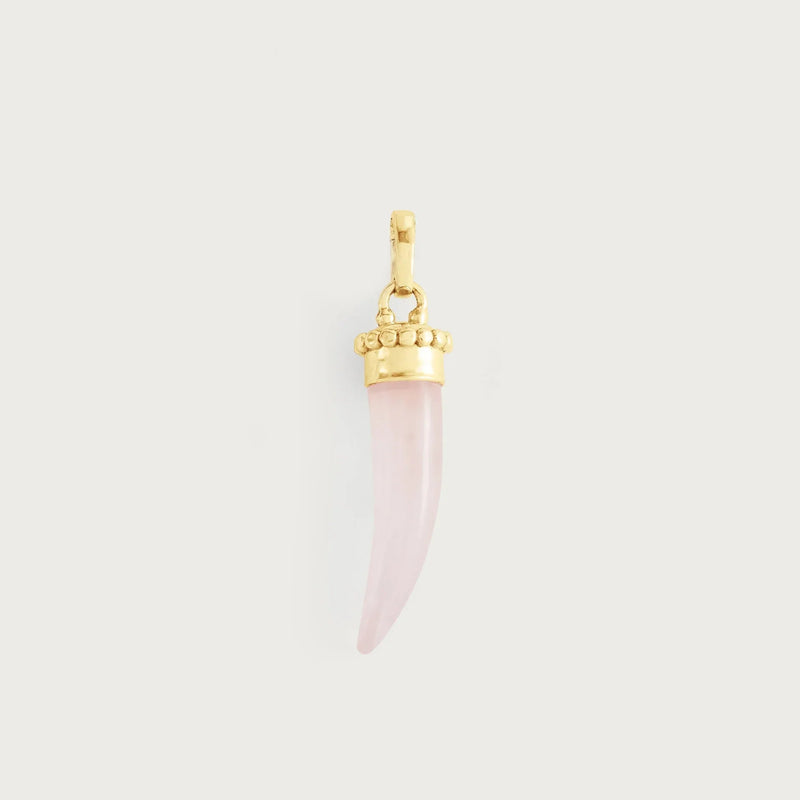 Milos Stone Horn Charm, Rose Quartz