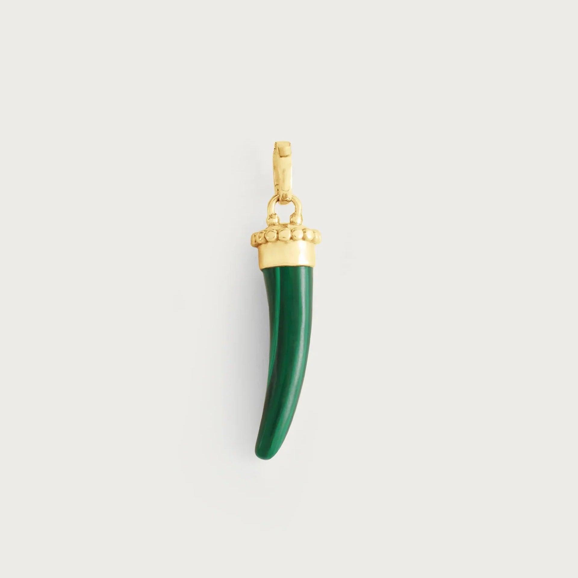 Milos Stone Horn Charm, Malachite