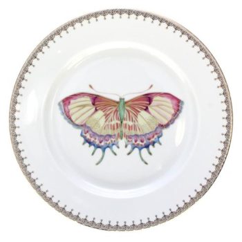 Golden Teardrop Butterfly Dessert Plate