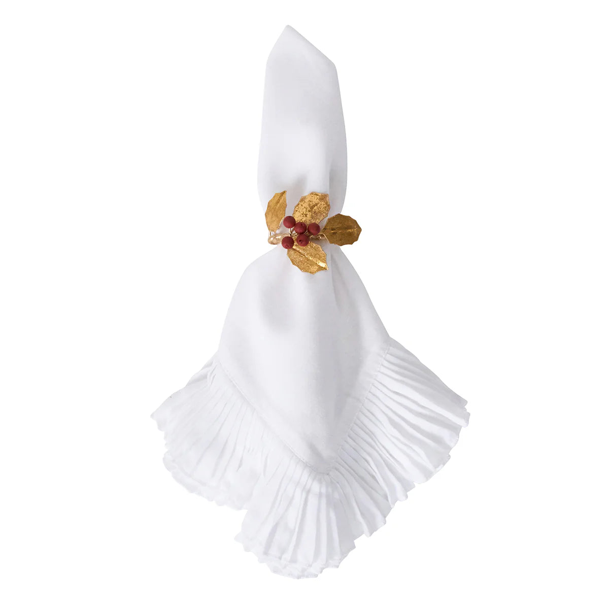 Holly with Berries Napkin Ring, Set of 4
