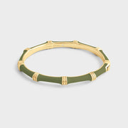 Bamboo Enameled Hinged Bangle