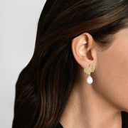 Butterfly With Pearl Drop Earrings