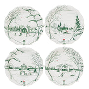 Country Estate Winter Frolic Party Plate, Assorted Set of 4