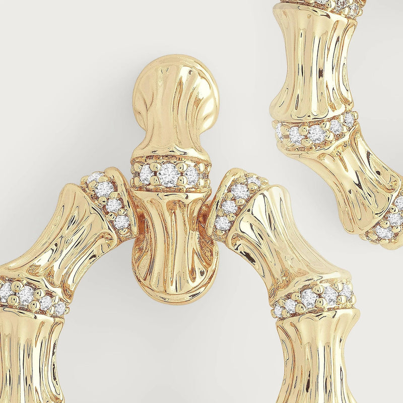 Bamboo Double Hoop Earrings