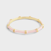 Bamboo Enameled Hinged Bangle