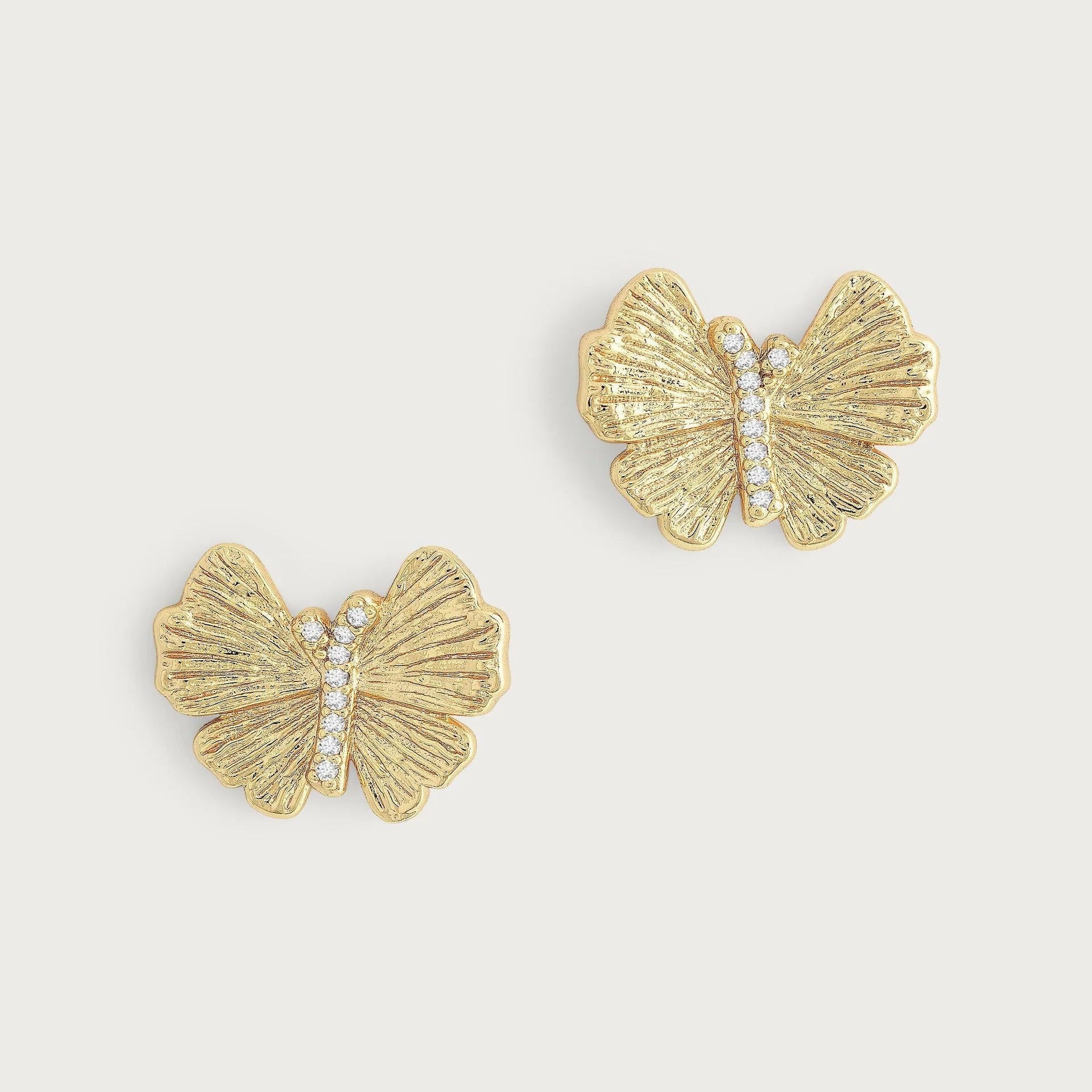 Butterfly Stud Gold Earrings
