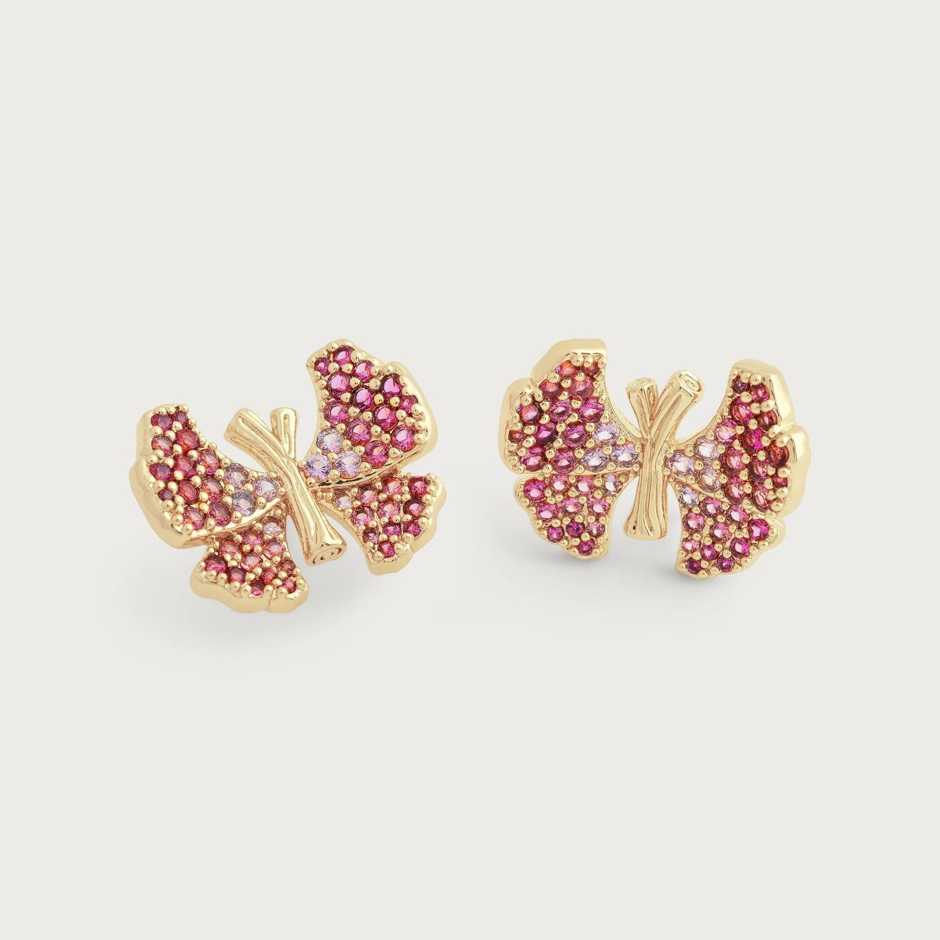 Butterfly Pink Pavé Stud Earrings