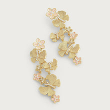 Butterfly With Flowers Dangle Earrings
