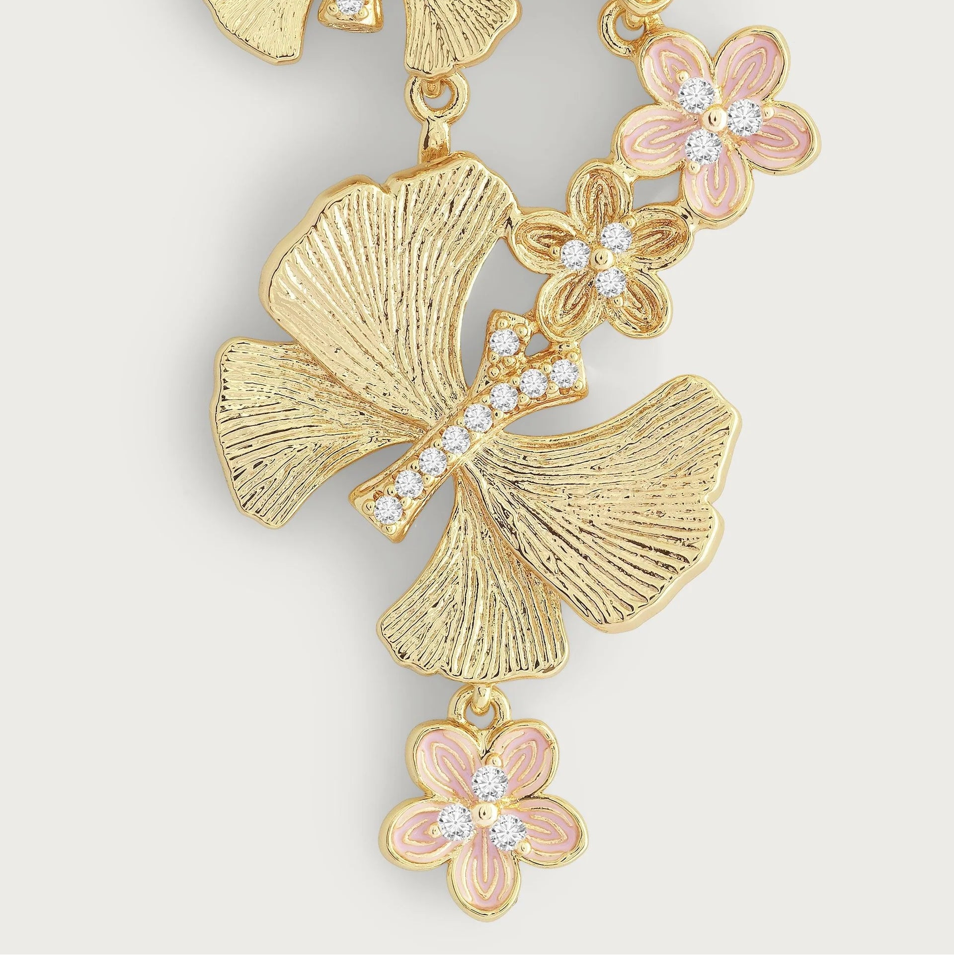 Butterfly With Flowers Dangle Earrings