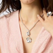 Bloom Silver Lariat Necklace