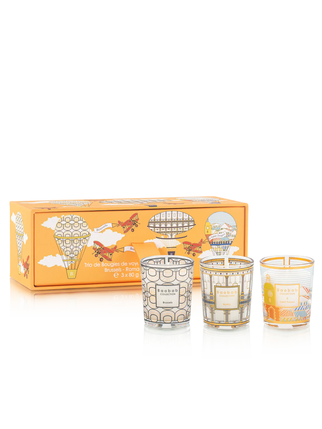 Trio Travel Candles Brussels-Roma-Saint Tropez