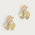 Butterfly With Enamel Flower Earrings