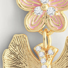 Butterfly With Enamel Flower Earrings