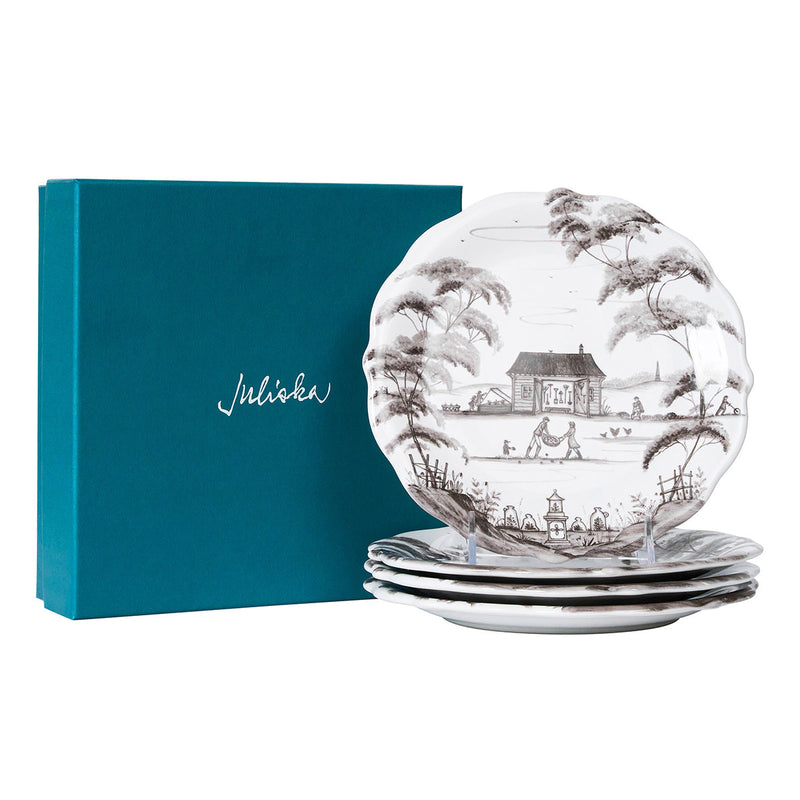 Country Estate Party Plate, Assorted Set of 4