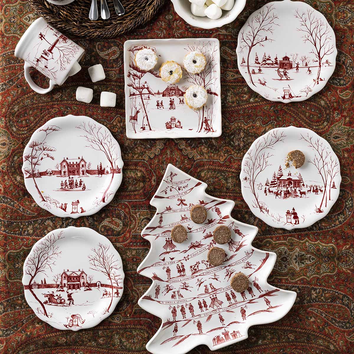 Country Estate Winter Frolic 15" Tree Platter