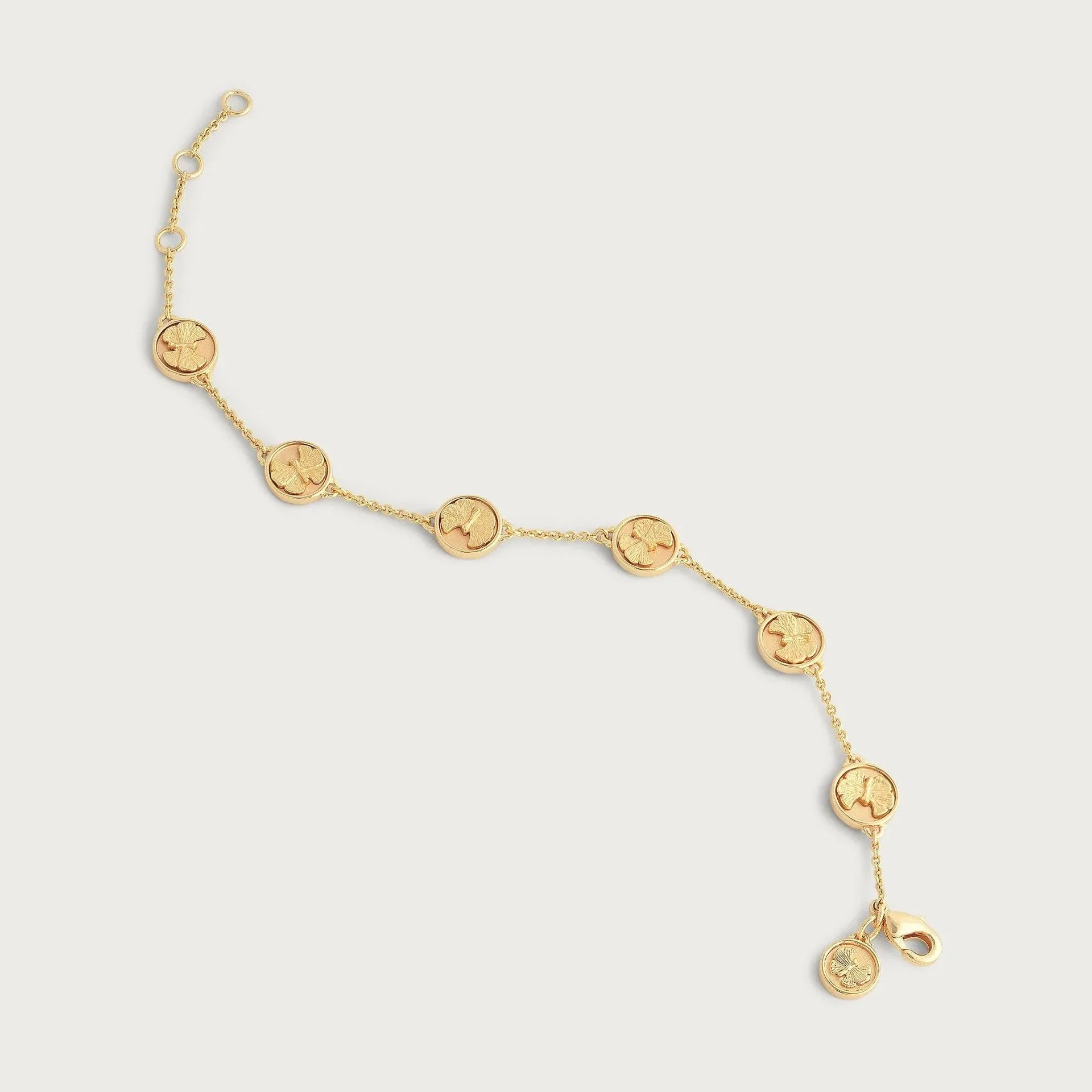 Butterfly Coin Charm Bracelet