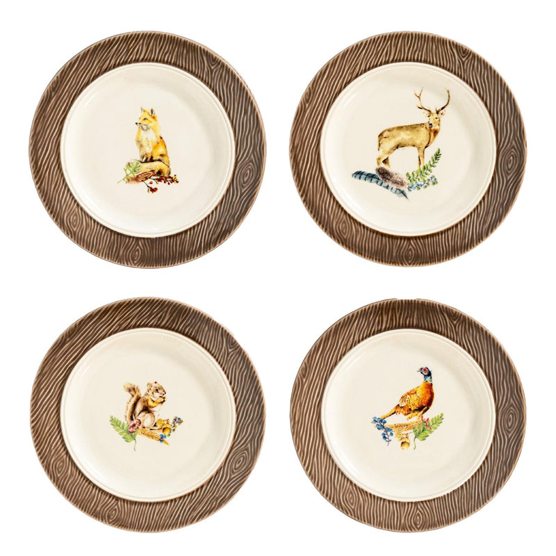 Forest Walk Animal Side/Cocktail Plate, Set of 4