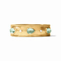 Cannes Stone Gold Statement Hinge Bangle