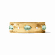 Cannes Stone Gold Statement Hinge Bangle