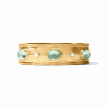 Cannes Stone Gold Statement Hinge Bangle