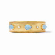 Cannes Stone Gold Statement Hinge Bangle