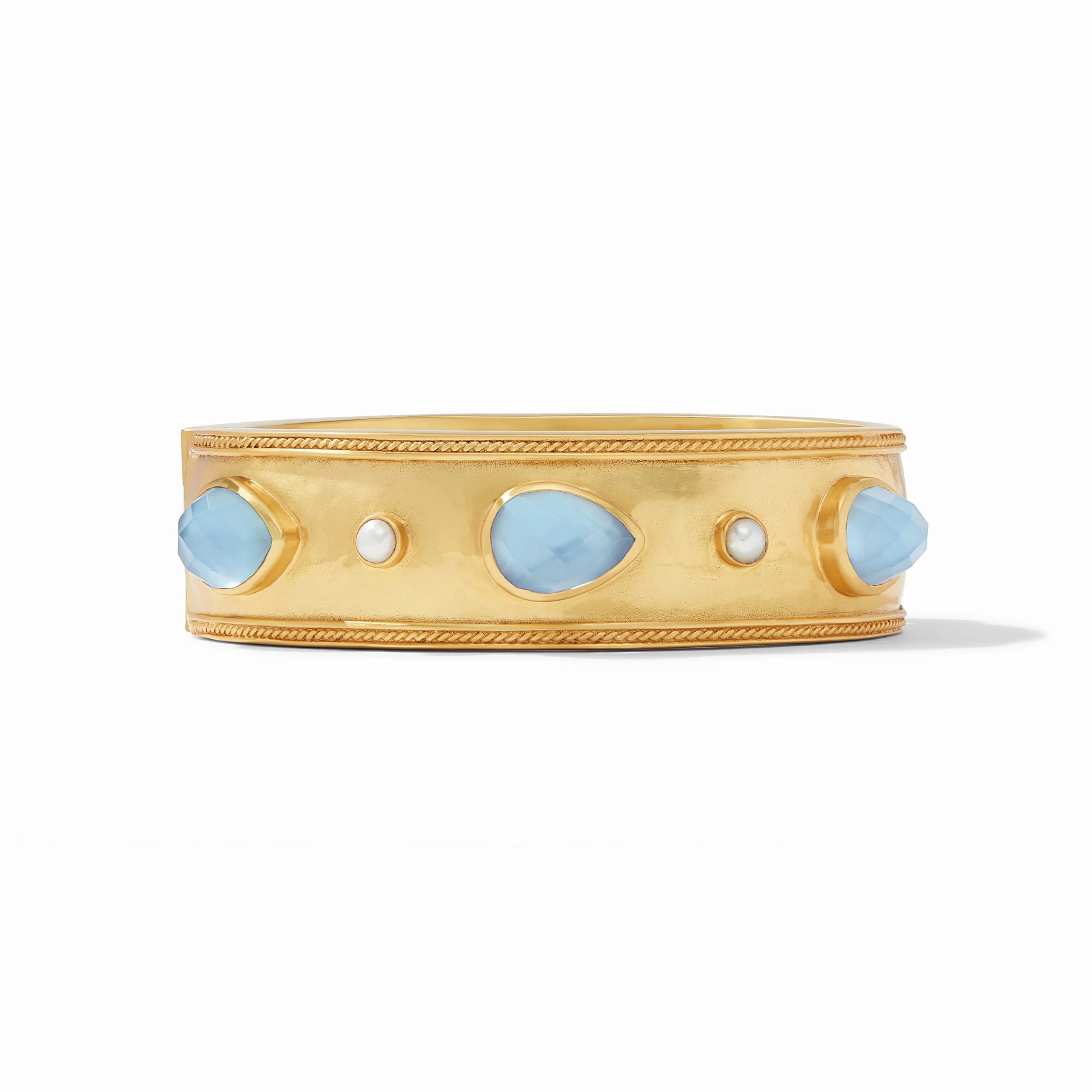 Cannes Stone Gold Statement Hinge Bangle